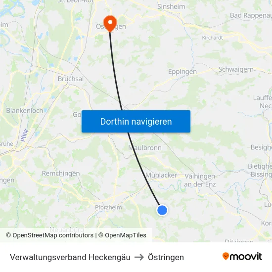 Verwaltungsverband Heckengäu to Östringen map