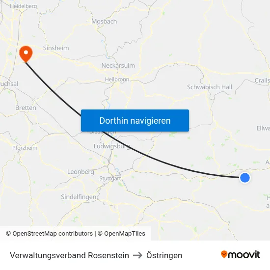Verwaltungsverband Rosenstein to Östringen map