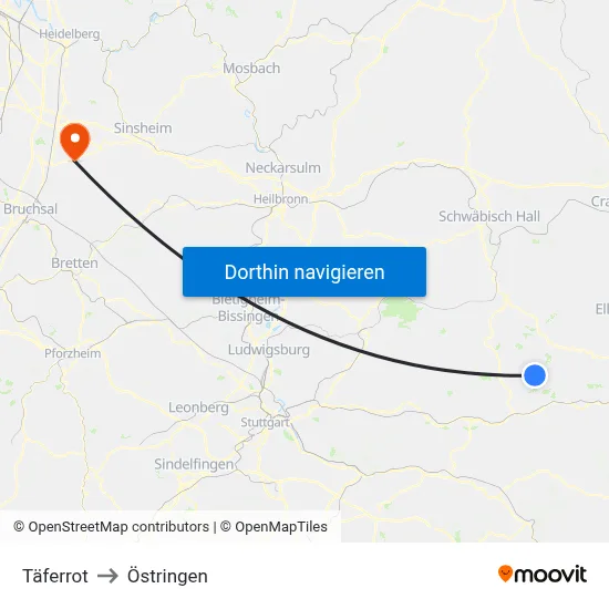 Täferrot to Östringen map