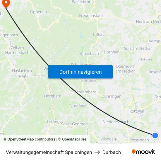 Verwaltungsgemeinschaft Spaichingen to Durbach map