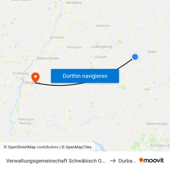 Verwaltungsgemeinschaft Schwäbisch Gmünd to Durbach map