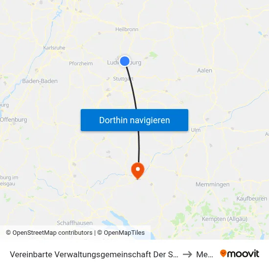 Vereinbarte Verwaltungsgemeinschaft Der Stadt Freiberg am Neckar to Mengen map
