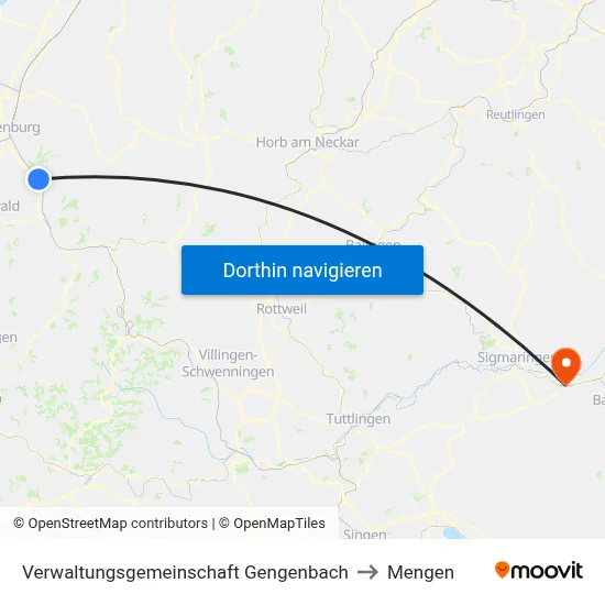 Verwaltungsgemeinschaft Gengenbach to Mengen map