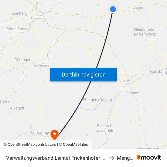 Verwaltungsverband Leintal-Frickenhofer Höhe to Mengen map