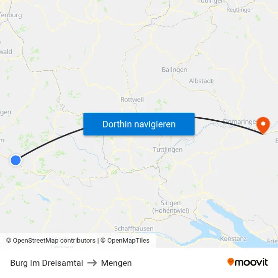 Burg Im Dreisamtal to Mengen map