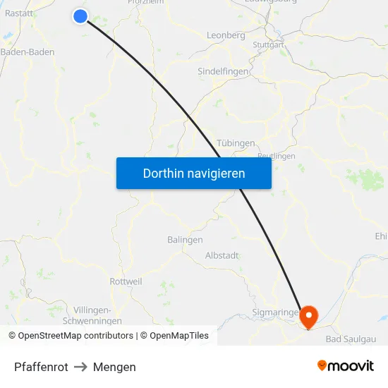 Pfaffenrot to Mengen map