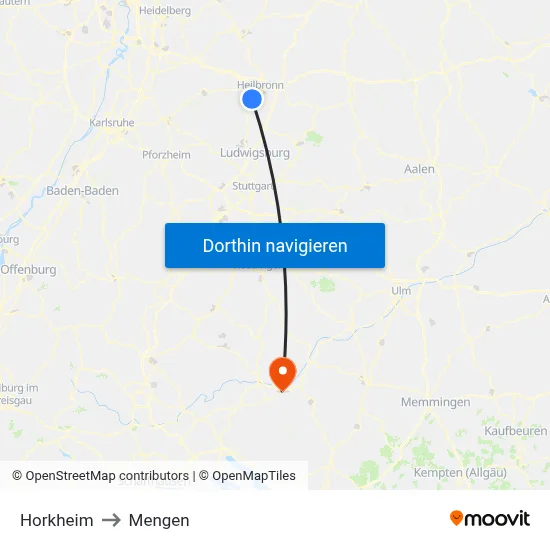 Horkheim to Mengen map
