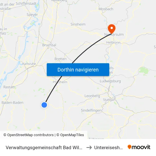 Verwaltungsgemeinschaft Bad Wildbad to Untereisesheim map