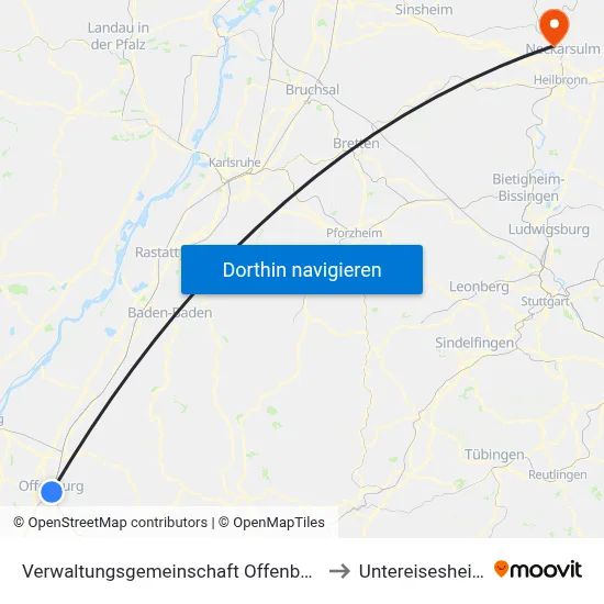 Verwaltungsgemeinschaft Offenburg to Untereisesheim map