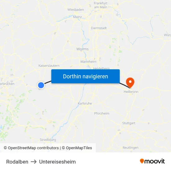 Rodalben to Untereisesheim map
