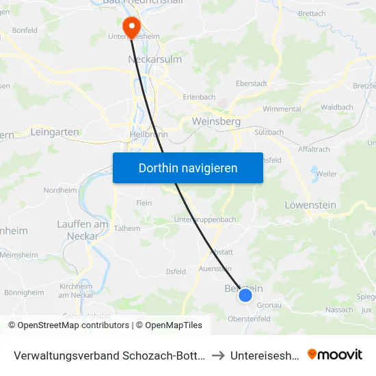 Verwaltungsverband Schozach-Bottwartal to Untereisesheim map