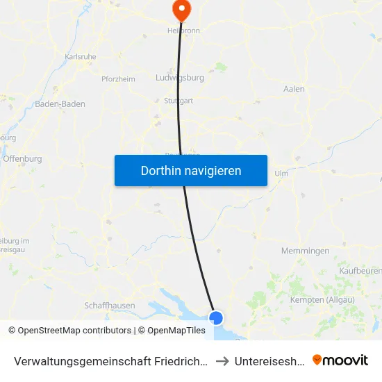 Verwaltungsgemeinschaft Friedrichshafen to Untereisesheim map