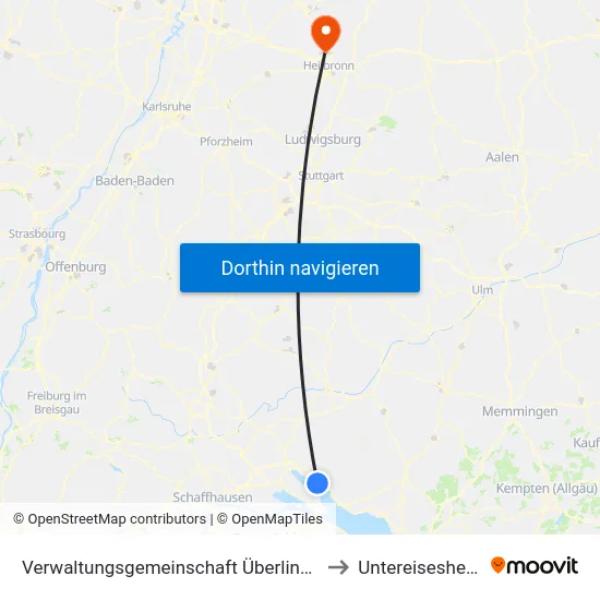 Verwaltungsgemeinschaft Überlingen to Untereisesheim map