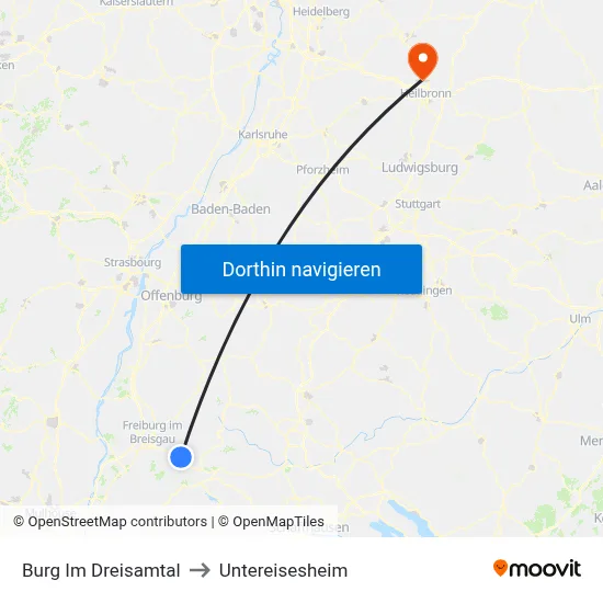 Burg Im Dreisamtal to Untereisesheim map