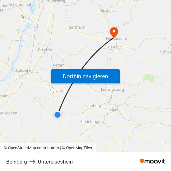 Beinberg to Untereisesheim map