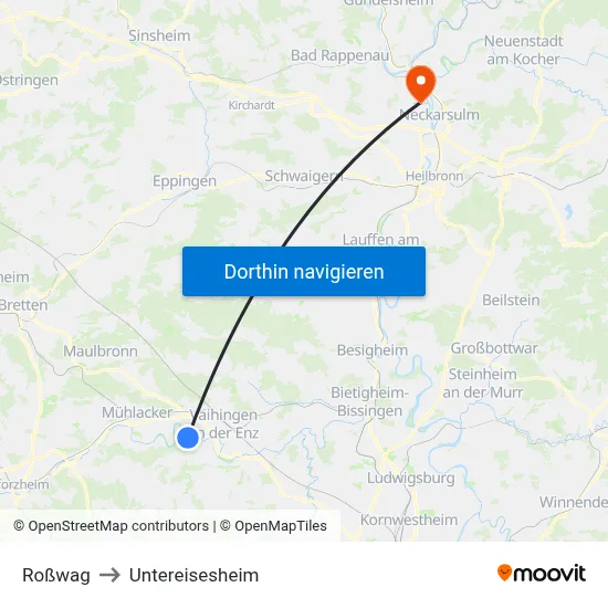 Roßwag to Untereisesheim map