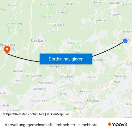 Verwaltungsgemeinschaft Limbach to Hirschhorn map