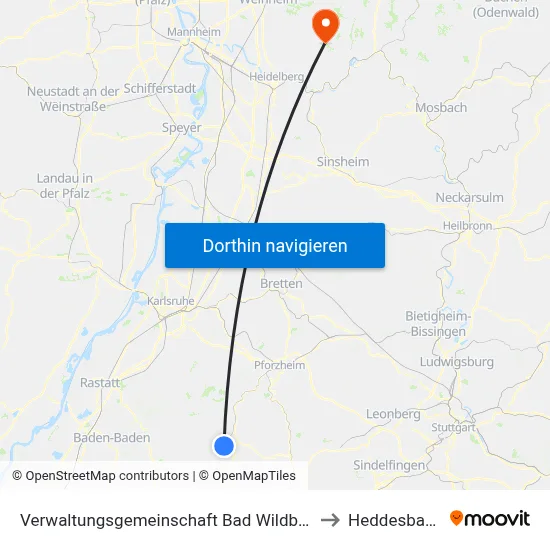 Verwaltungsgemeinschaft Bad Wildbad to Heddesbach map