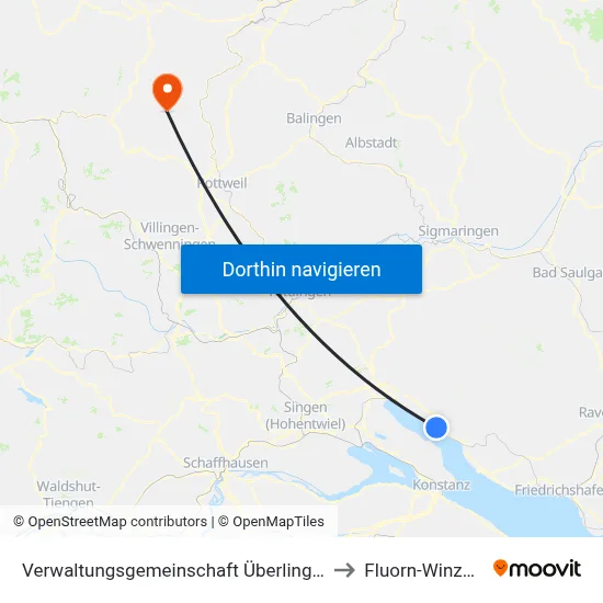 Verwaltungsgemeinschaft Überlingen to Fluorn-Winzeln map