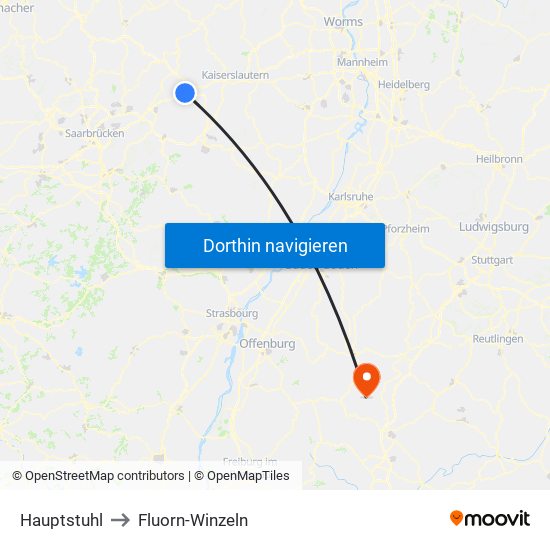 Hauptstuhl to Fluorn-Winzeln map