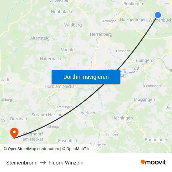 Steinenbronn to Fluorn-Winzeln map
