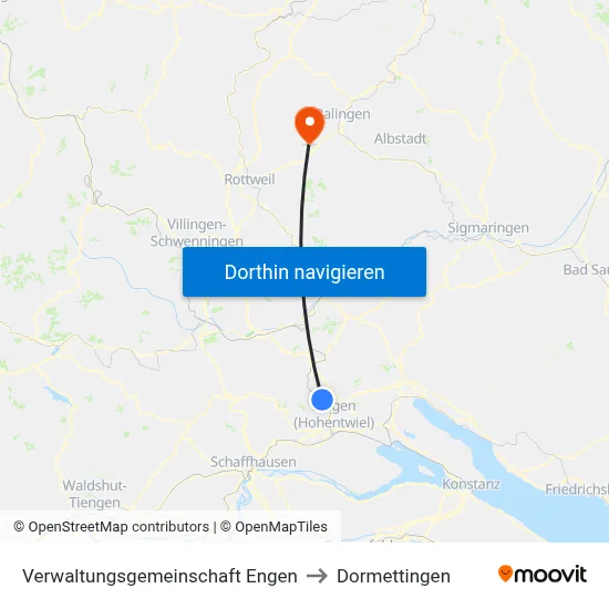 Verwaltungsgemeinschaft Engen to Dormettingen map