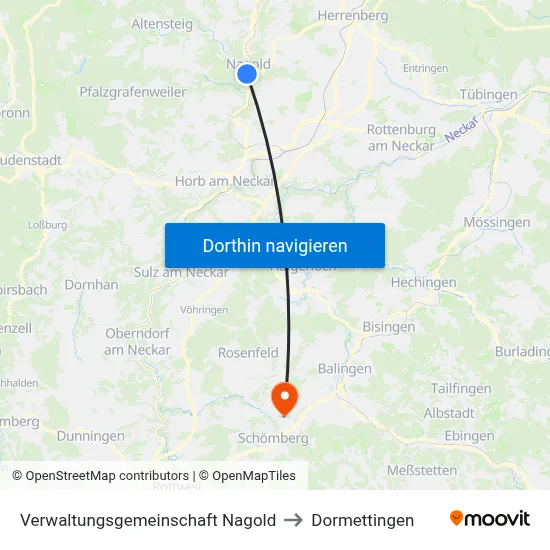 Verwaltungsgemeinschaft Nagold to Dormettingen map