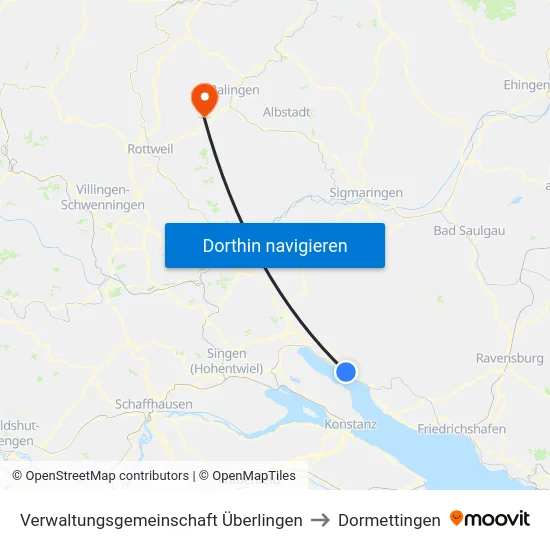 Verwaltungsgemeinschaft Überlingen to Dormettingen map