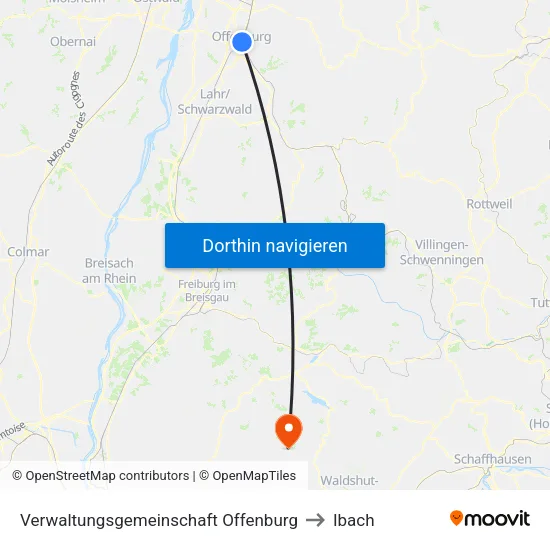 Verwaltungsgemeinschaft Offenburg to Ibach map