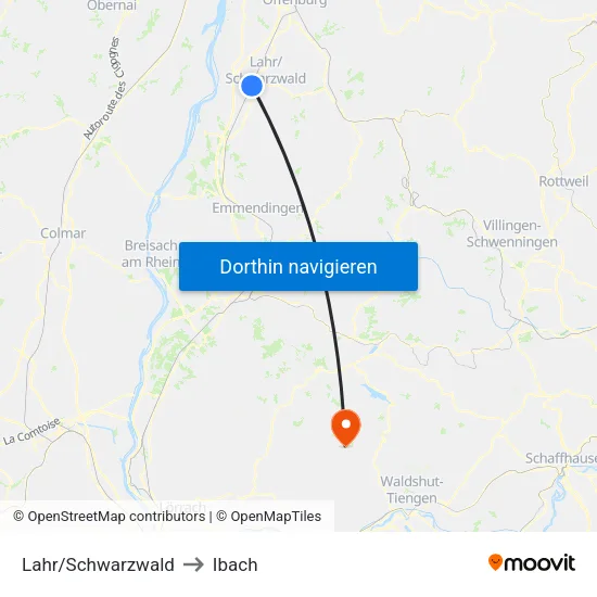 Lahr/Schwarzwald to Ibach map
