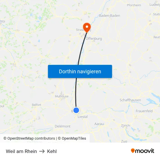 Weil am Rhein to Kehl map