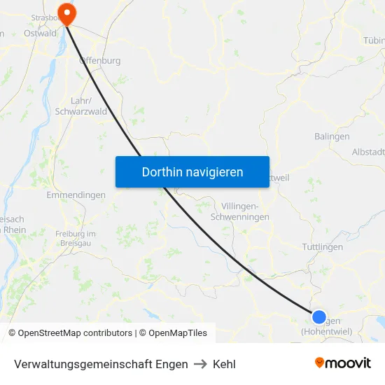 Verwaltungsgemeinschaft Engen to Kehl map