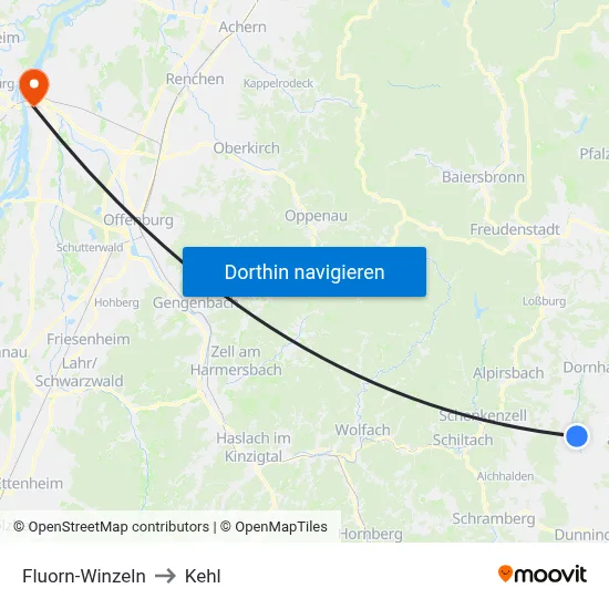 Fluorn-Winzeln to Kehl map