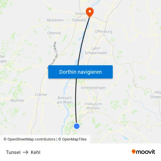 Tunsel to Kehl map