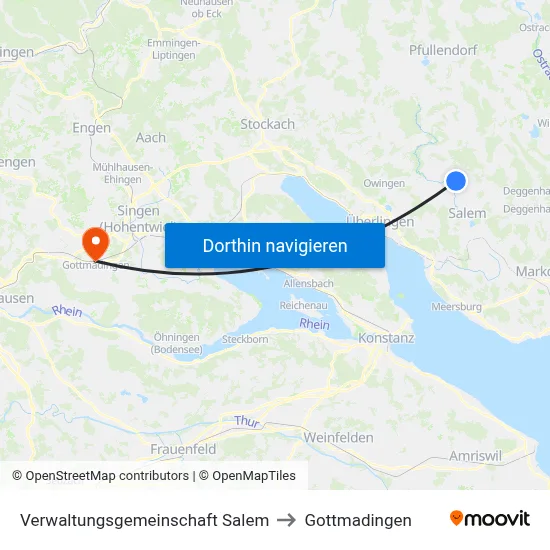 Verwaltungsgemeinschaft Salem to Gottmadingen map