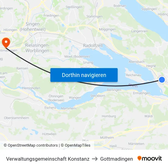Verwaltungsgemeinschaft Konstanz to Gottmadingen map