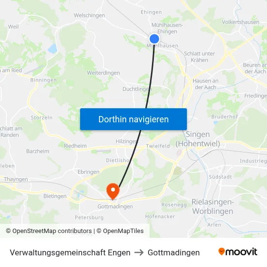 Verwaltungsgemeinschaft Engen to Gottmadingen map