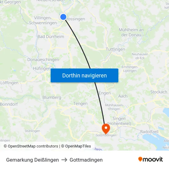 Gemarkung Deißlingen to Gottmadingen map