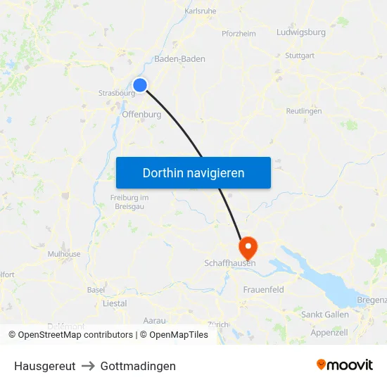 Hausgereut to Gottmadingen map