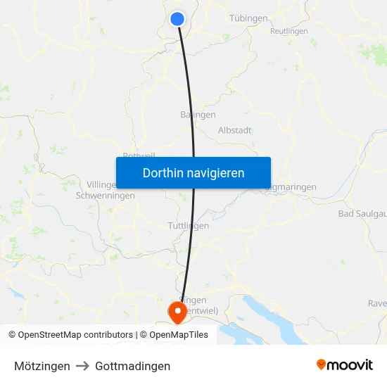 Mötzingen to Gottmadingen map