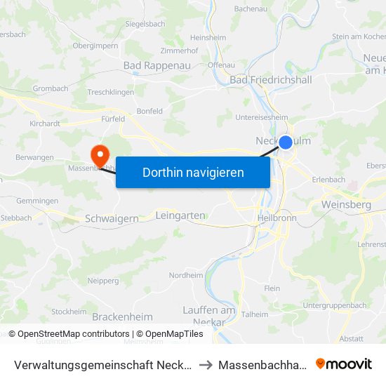 Verwaltungsgemeinschaft Neckarsulm to Massenbachhausen map