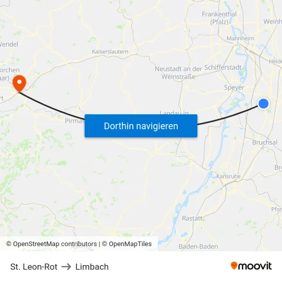 St. Leon-Rot to Limbach map
