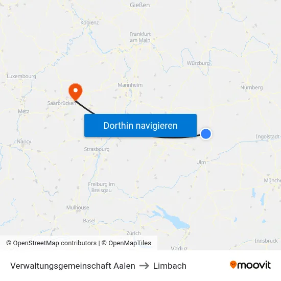 Verwaltungsgemeinschaft Aalen to Limbach map