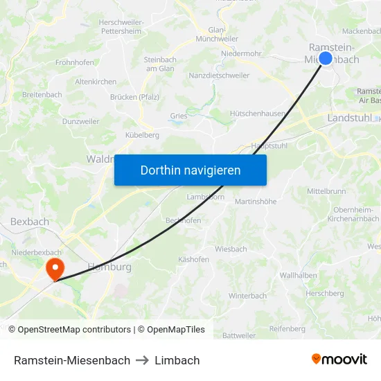 Ramstein-Miesenbach to Limbach map
