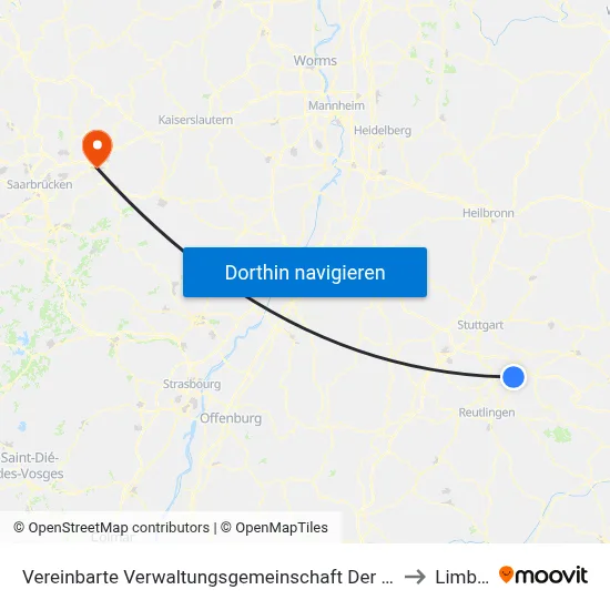 Vereinbarte Verwaltungsgemeinschaft Der Stadt Nürtingen to Limbach map