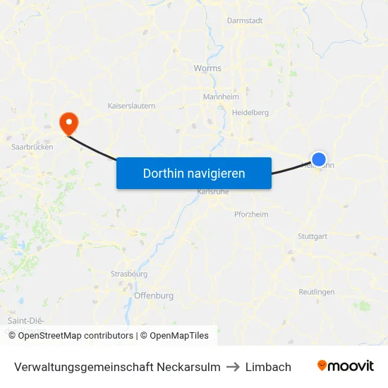 Verwaltungsgemeinschaft Neckarsulm to Limbach map