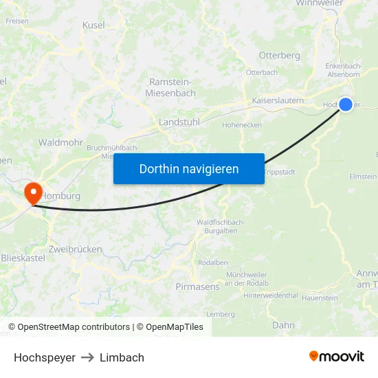 Hochspeyer to Limbach map