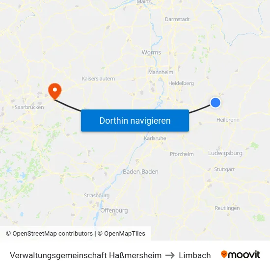 Verwaltungsgemeinschaft Haßmersheim to Limbach map