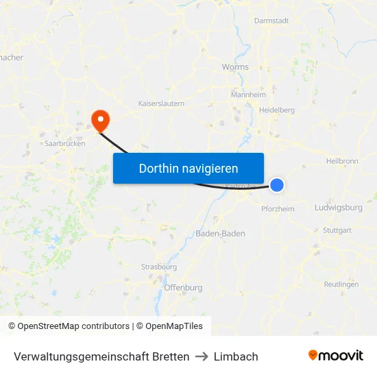 Verwaltungsgemeinschaft Bretten to Limbach map