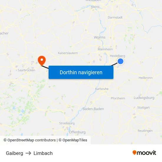 Gaiberg to Limbach map